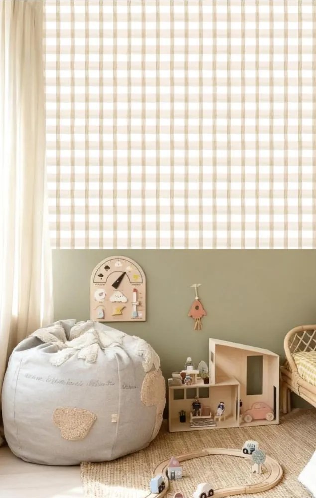 Parato Cristiana Masi Momi Plaid bézs-fehér kockás vlies tapéta – 4478