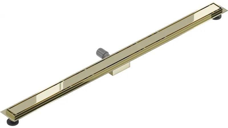 Mexen Lapos rozsdamentes acél zuhanyfolyó 160 cm minta M13, 2in1, arany, 1510160