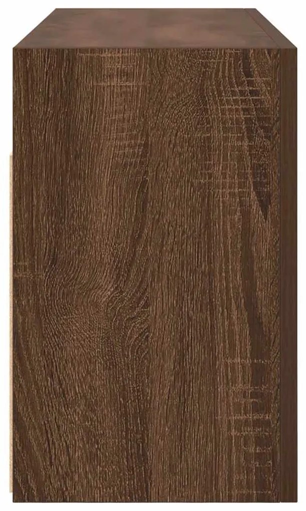 barna tölgyszínű szerelt fa fali fürdőszobaszekrény 80x25x40 cm