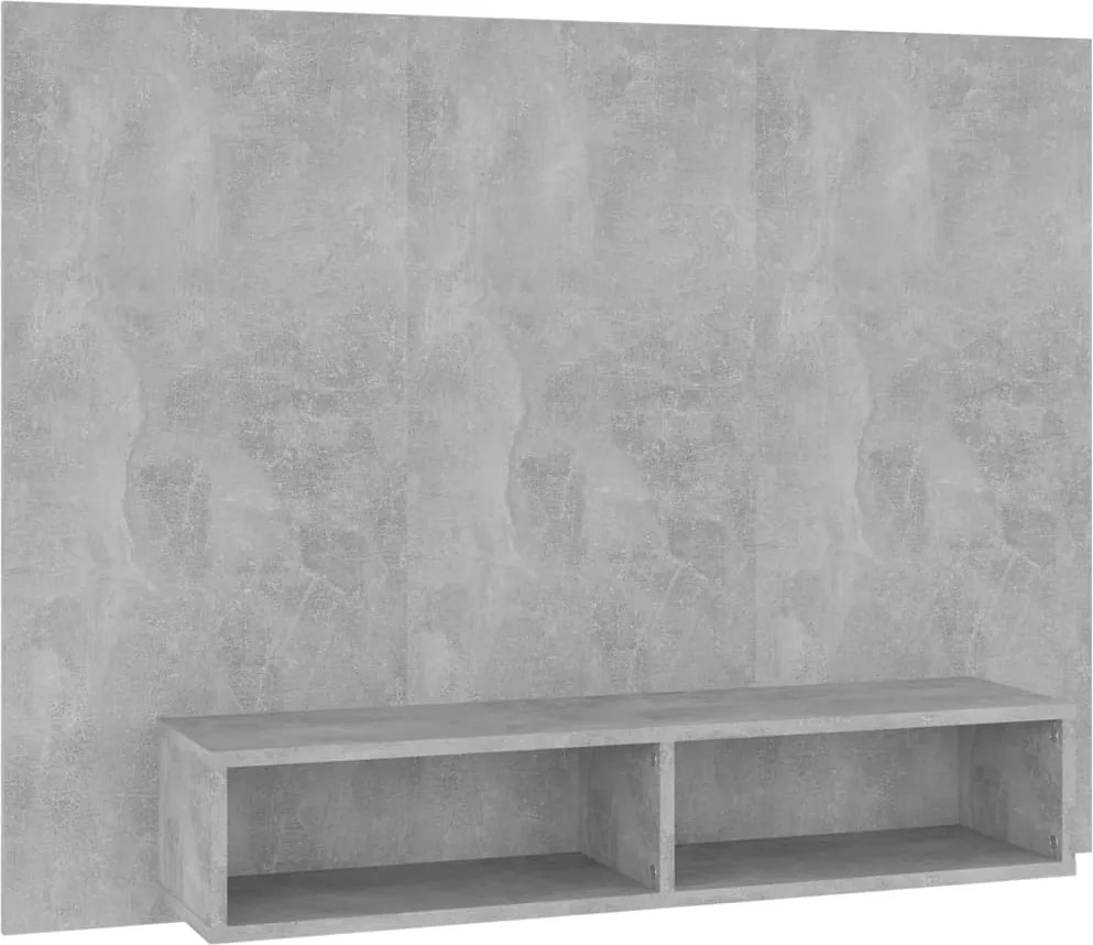 vidaXL betonszürke szerelt fa fali TV-szekrény 120 x 23,5 x 90 cm