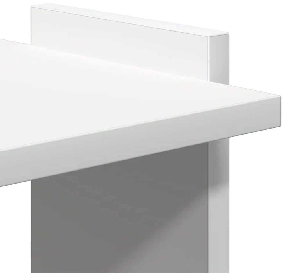 Könyvespolc 3 szintes fehér 60x30x120 cm műfa