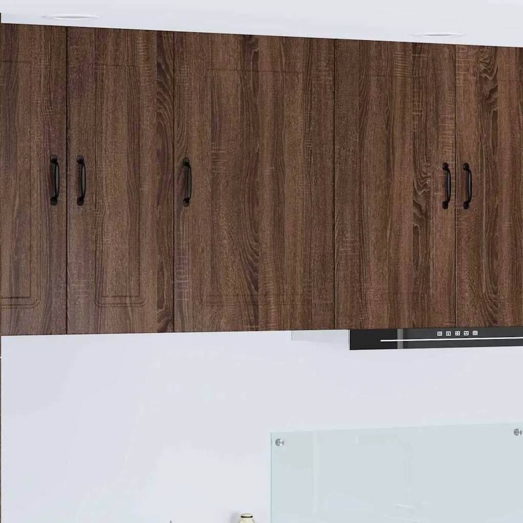 Fali konyhaszekrény ajtóval Barna Tölgy 50 x 31 x 80 cm Faanyag