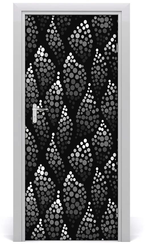 Ajtó tapéta Fekete-fehér pontok 75x205 cm