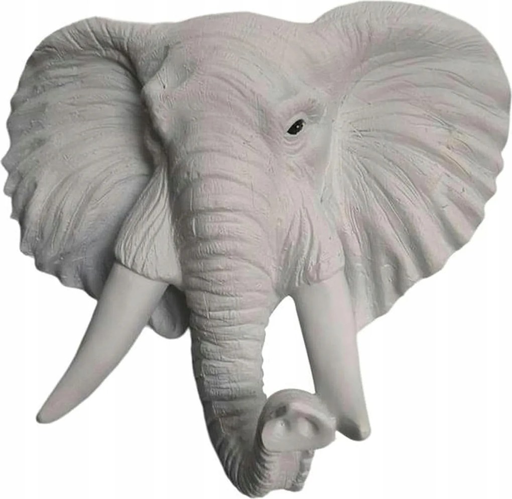 Elefánt Szobor Fali Dekoráció Gyanta Szürke 20x9x21.5 cm