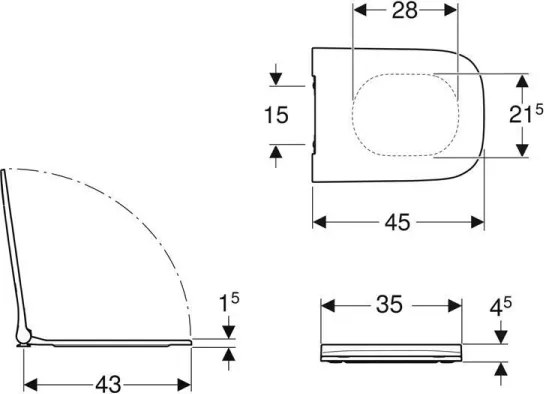 Geberit 500.240.01.1 - WC-ülőke SoftClose Smyle Square duroplast/fehér