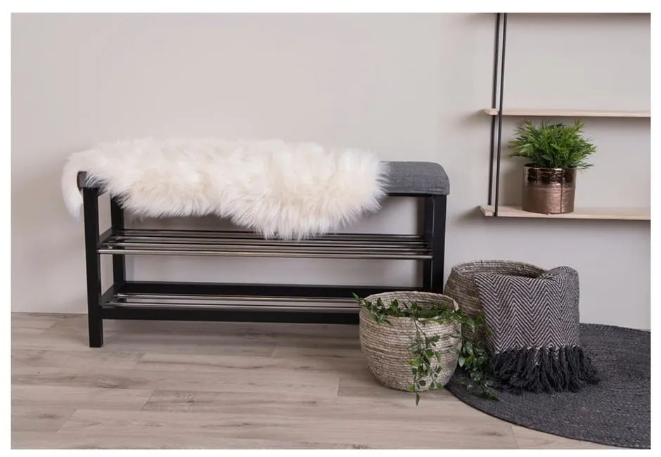 Krémszínű szintetikus szőrme szőnyeg 50x85 cm – House Nordic
