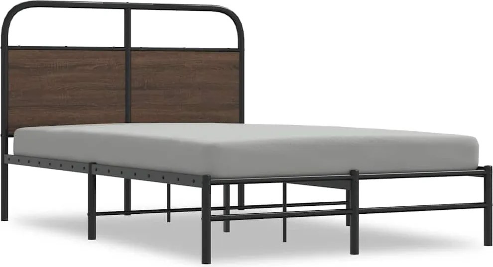 vidaXL ágykeret matrac nélkül 140x200 cm barna tölgyfa műfa