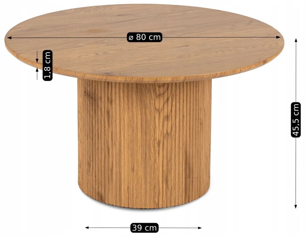 Tölgy Színű Dohányzóasztal. MAYLIN MAX