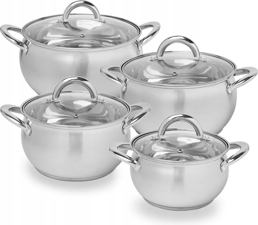 Edénykészlet Hagyományos Rozsdamentes Acél Indukciós Gáz Fedél 8 Elem