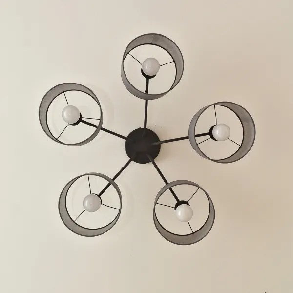 Felületre szerelhető ALBA csillár 5xE27/15W/230V szürke