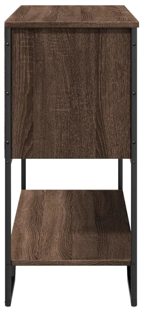 barna tölgyszínű szerelt fa dohányzóasztal 100x35x74,5 cm