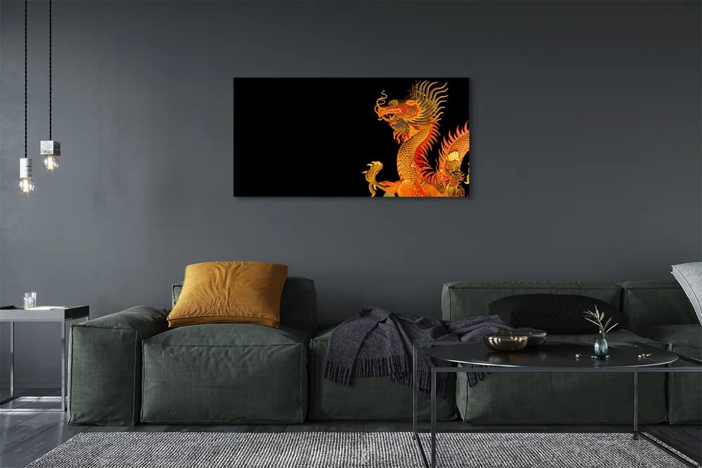 Canvas képek Japán arany sárkány 125x50 cm