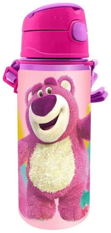 Disney Játékháború Lotso alumínium szívószálas kulacs akasztóval 600 ml
