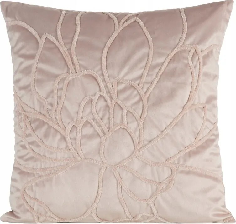 Párnahuzat 45x45 Sandi púderszínű, dekoratív hímzéssel