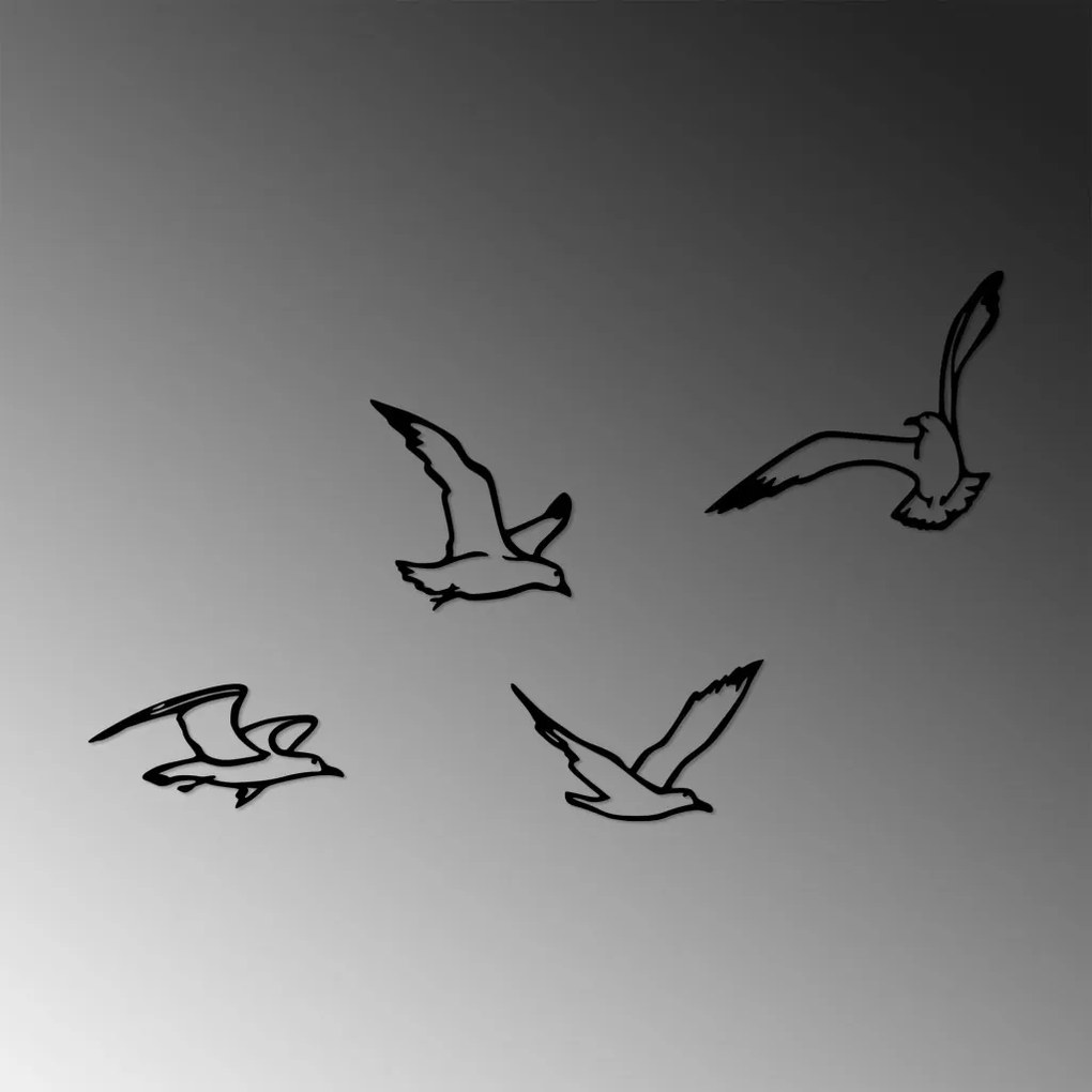 Birds fém fali dekoráció, 19×1,5 cm