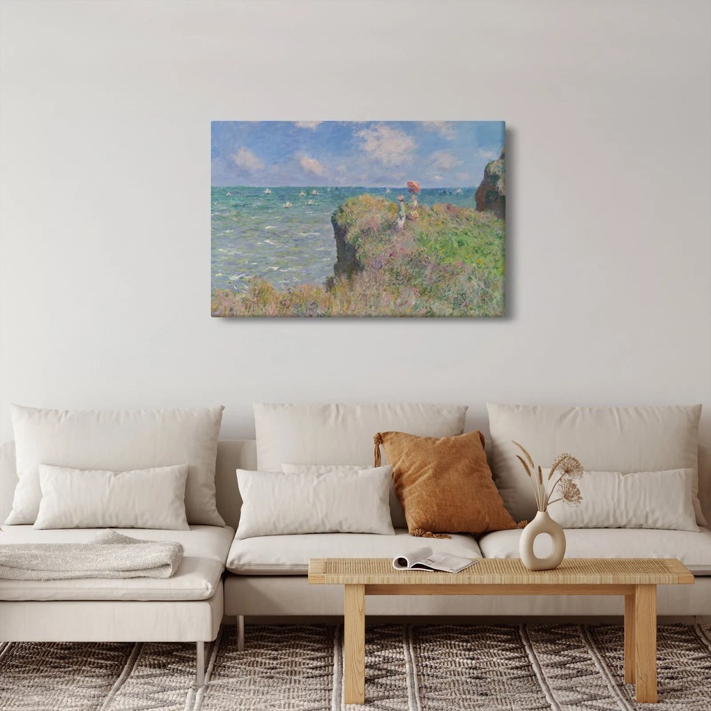 Kép - Claude Monet, Cliff Walk at Pourville, reprodukciók (90x60 cm)