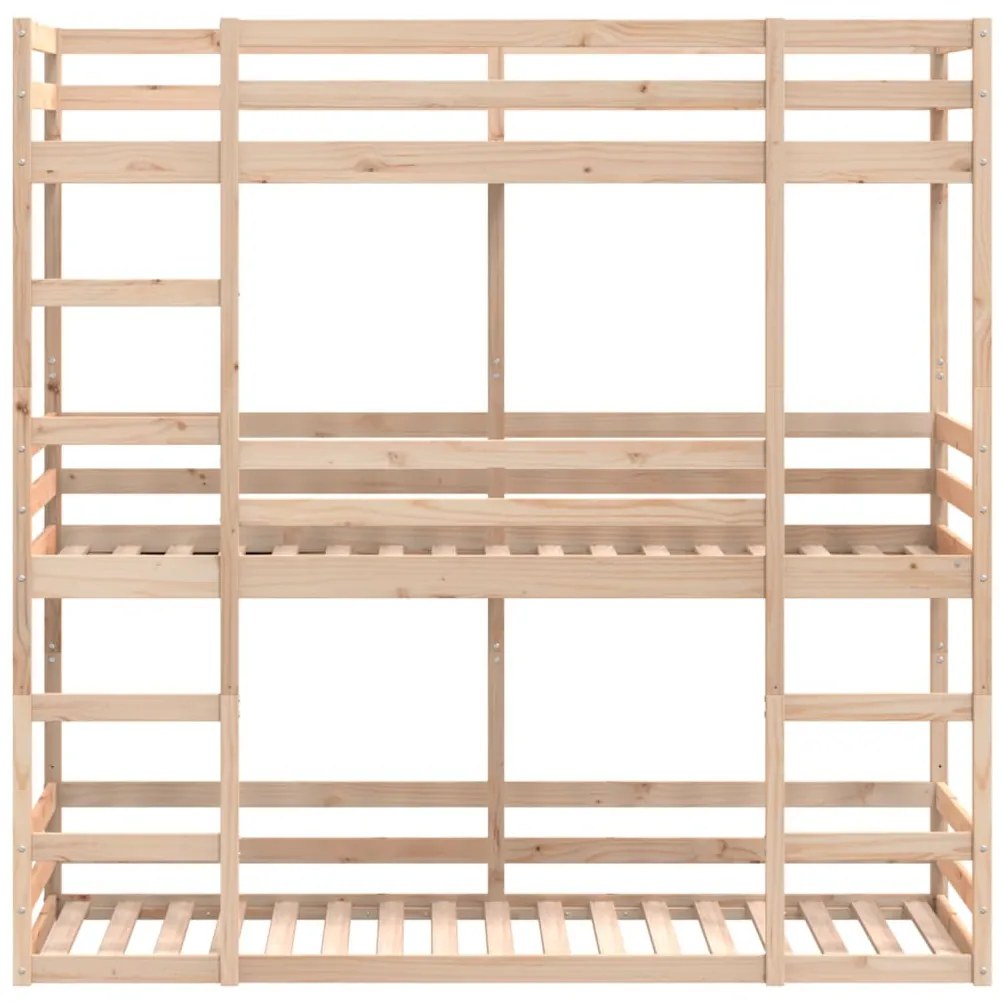 tömör fenyőfa hármas emeletes ágy 80 x 200 cm