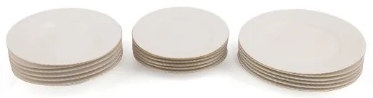 18 részes porcelán étkészlet, fehér/arany