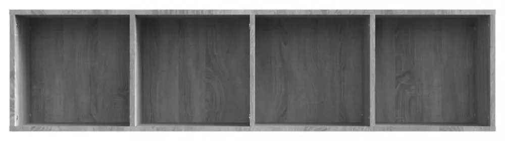 szürke sonoma színű szerelt fa könyv-/TV-szekrény 143x30x36 cm