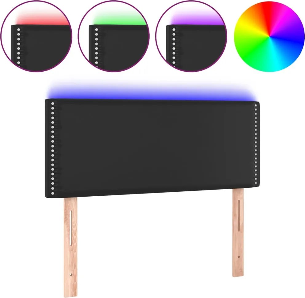 vidaXL fekete műbőr LED-es fejtámla 90 x 5 x 78/88 cm