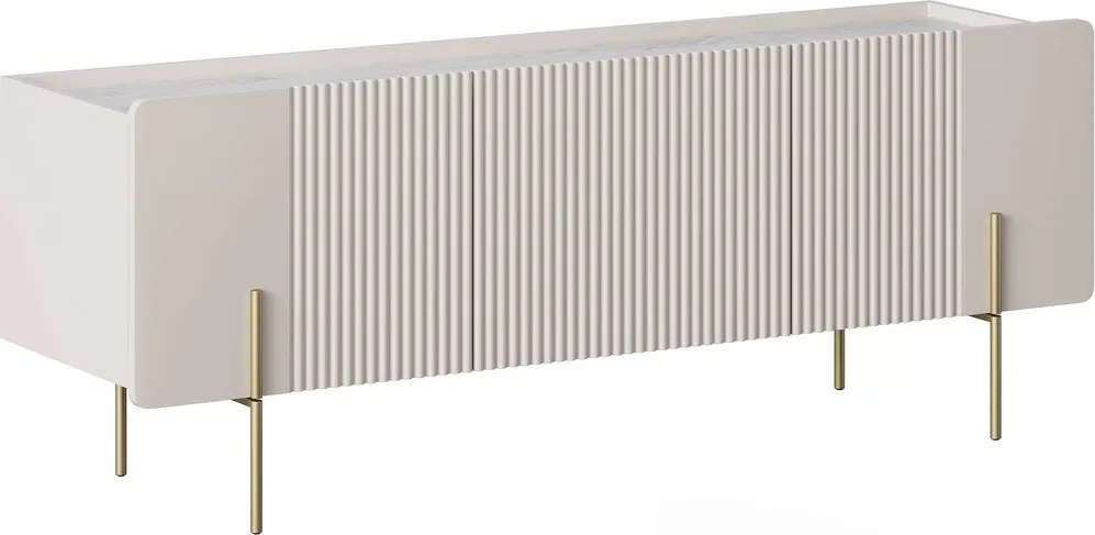 Malmi TV-szekrény 150 cm - kasmír / crema bianca / arany lábak