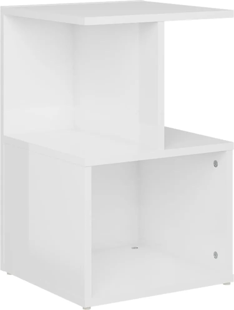 vidaXL magasfényű fehér szerelt fa éjjeliszekrény 35 x 35 x 55 cm