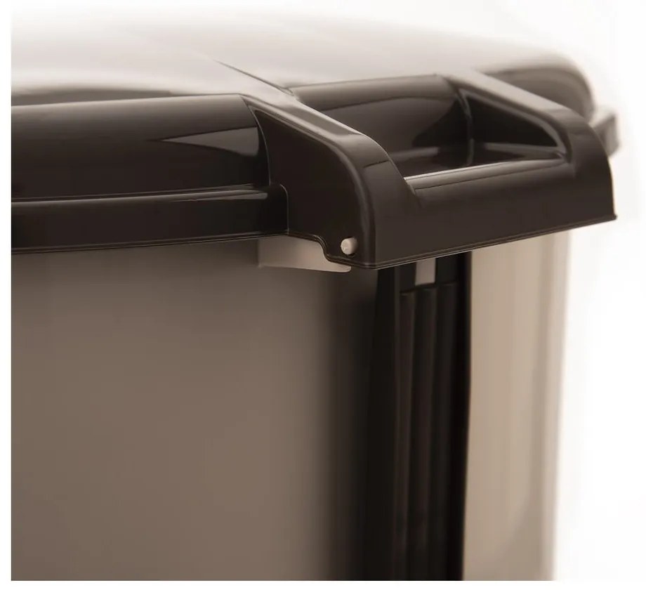 Barna műanyag pedálos szemetes 30 l – Orion
