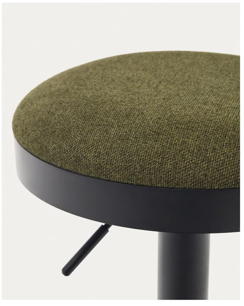 Sötétzöld kárpitozott állítható magasságú bárszék szett 2 db-os (ülésmagasság 53,5 cm) Zaib – Kave Home