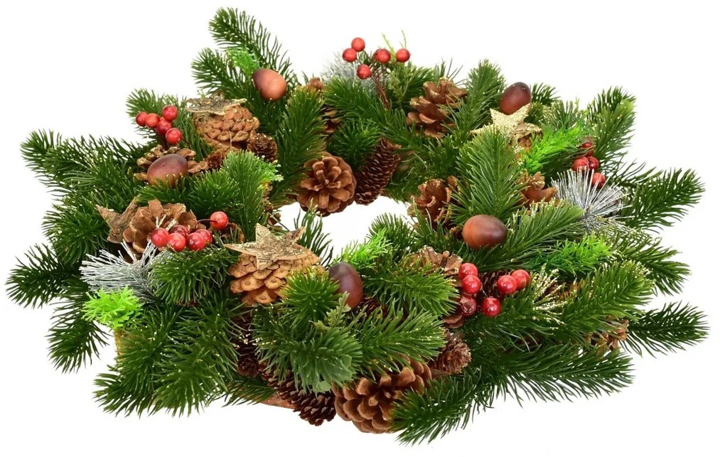 Karácsonyi díszes fenyő koszorú Winter Dream, 40cm
