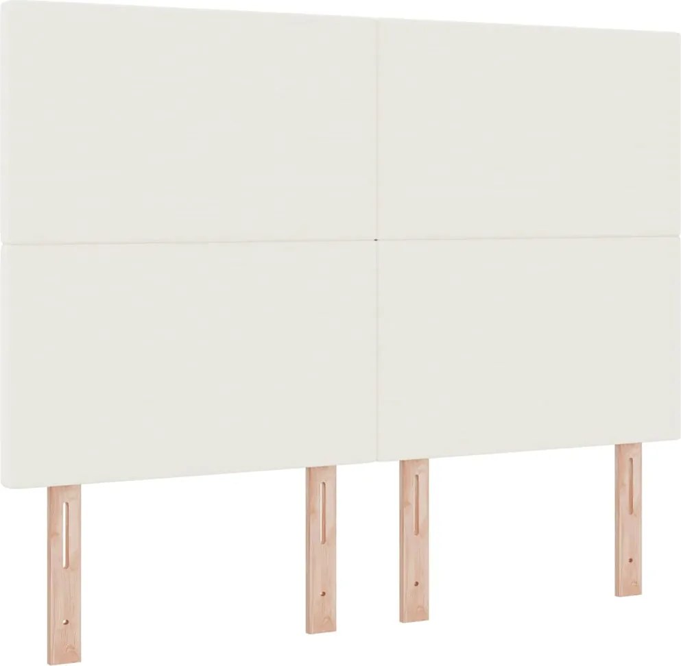 vidaXL Fejtámla Krém 160 cm Bársonyos szövet