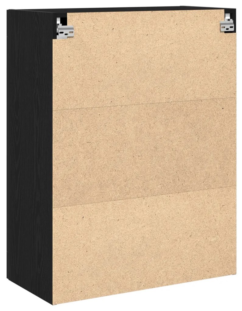 Fali Szekrény Üvegajtókkal Fekete Tölgy 69,5x34x90 cm