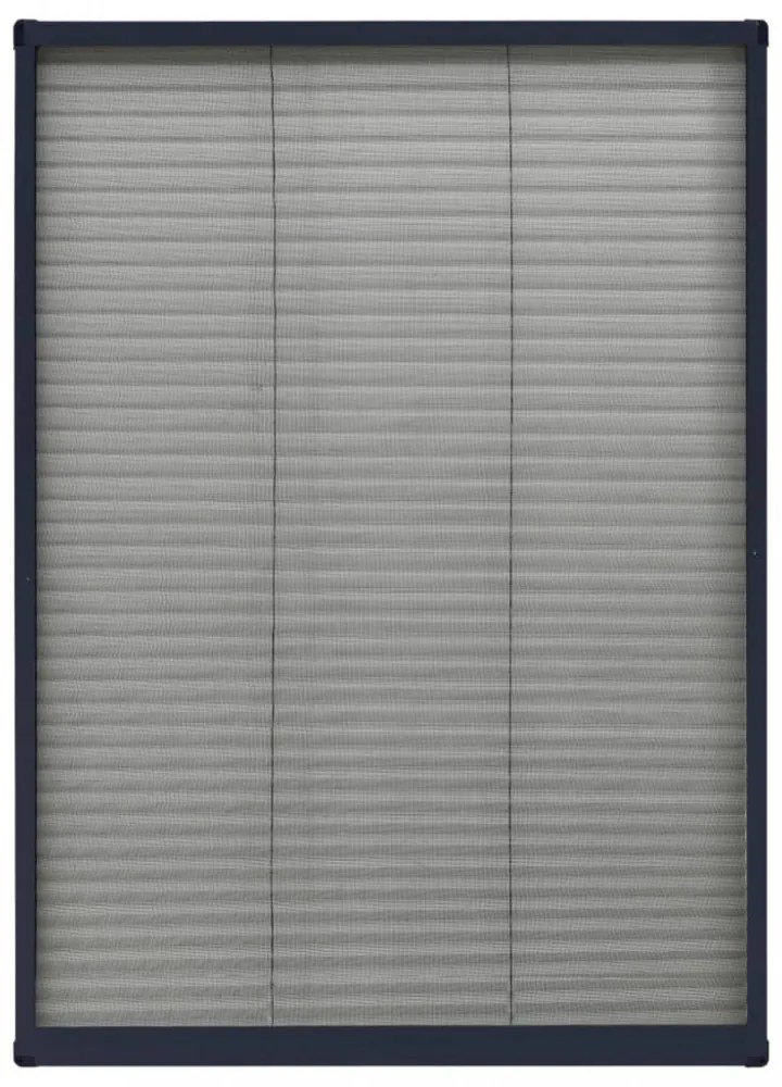 antracitszürke alumínium pliszé ablakszúnyogháló 80 x 120 cm