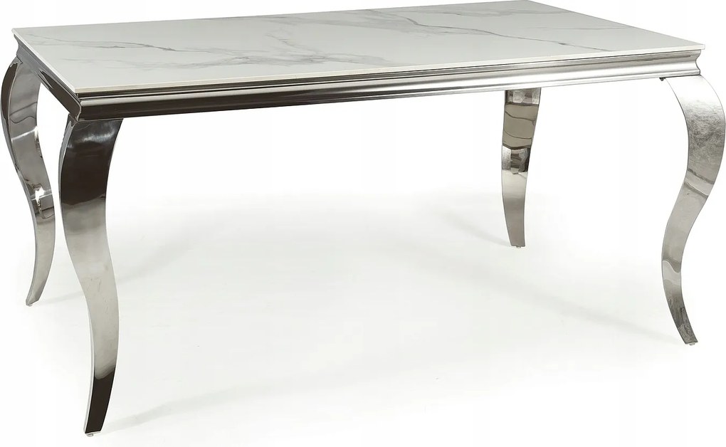 Prince asztal fehér calacatta/króm 150x90cm Sig étkezőbe