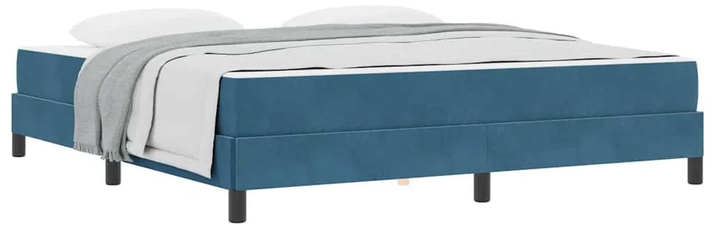 Boxspring ágy matraccal Sötét kék 180 x 200 cm Bársony