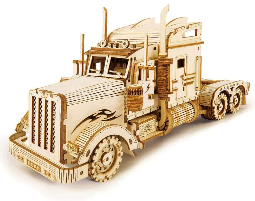 Robotime játék - 3D fa kirakós Amerikai vontató