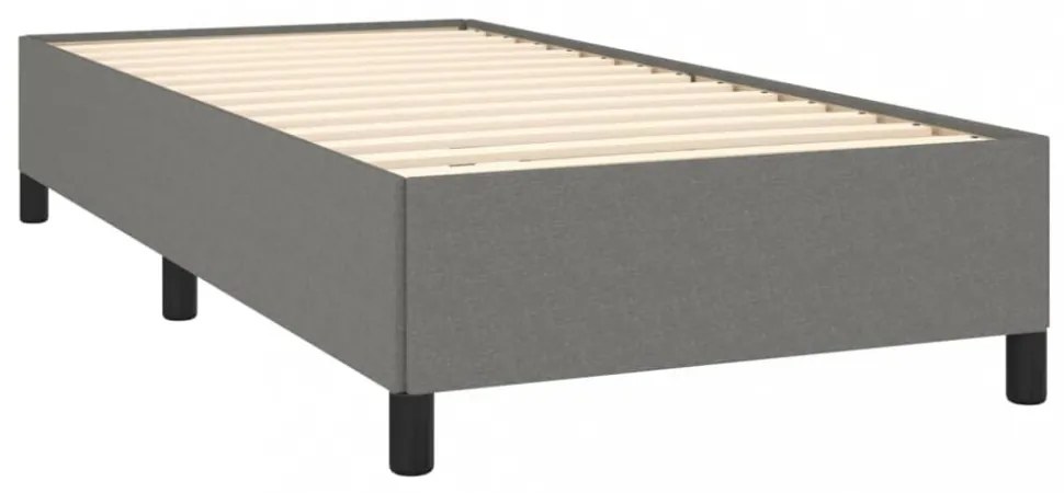 sötétszürke szövet ágykeret matrac nélkül 100x200 cm