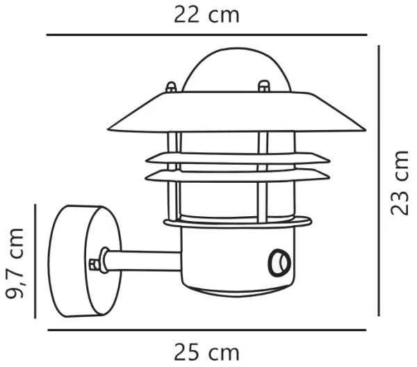 Nordlux - Kültéri fali lámpa érzékelővel BLOKHUS 1xE27/60W/230V IP54