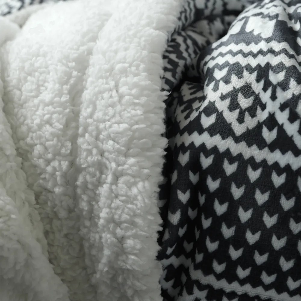 Kétoldalas bárány takaró, téli motívum, 150x200, MALENA