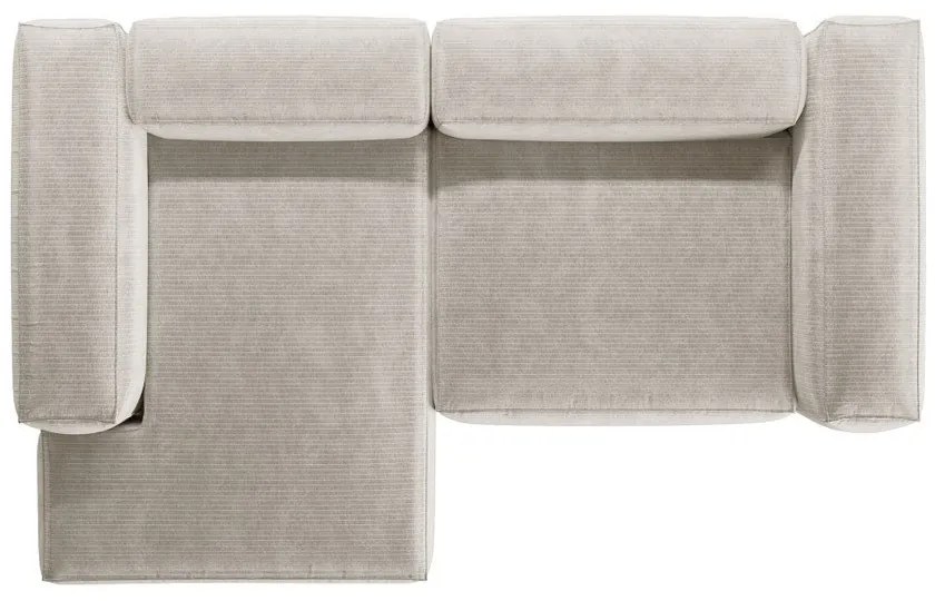 Bézs kordbársony sarokkanapé (bal oldali-heverő résszel) Bergano – Cosmopolitan Design