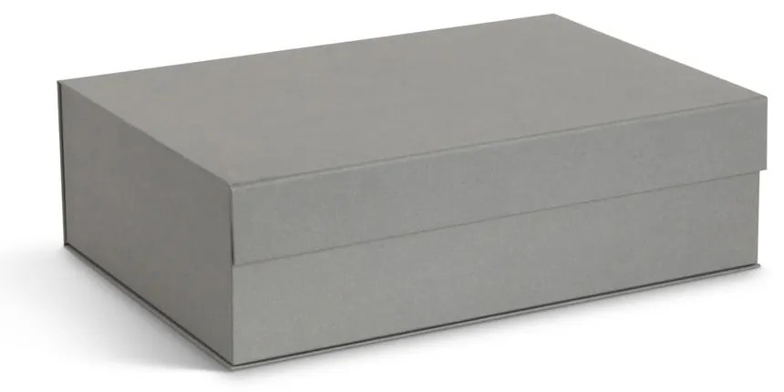 Szürke fedeles dekoratív karton tárolódoboz szett 3 db-os 42,5x29,5x13 cm Kian Paper Laminate – Bigso