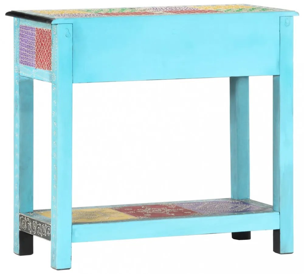 kézzel festett tömör mangófa tálalóasztal 80 x 35 x 75 cm