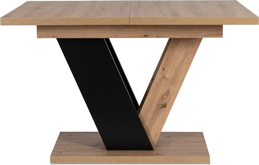 Bővíthető étkezőasztal 120–160 cm Artisan tölgy / fekete színkombinációban – CLARK