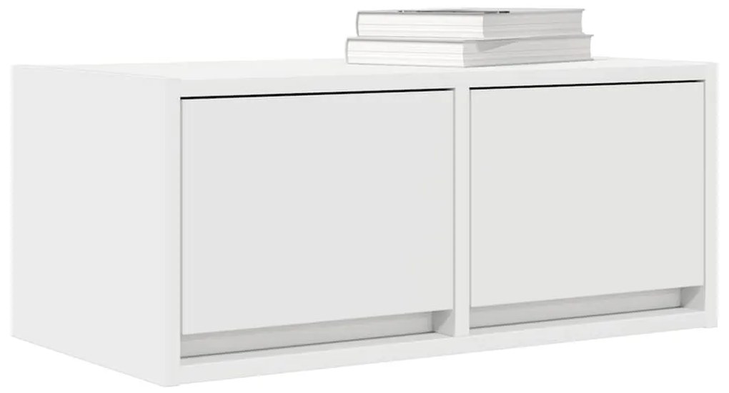 2 db fehér szerelt fa TV-szekrény 60x31x25,5 cm