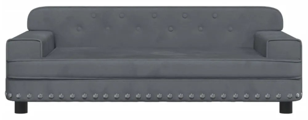 sötétszürke bársony gyerekkanapé 90 x 45 x 30 cm
