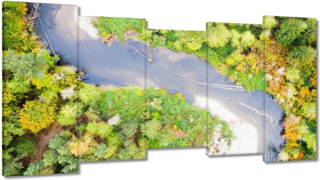 Vászonkép 150x80 Forgó folyó Erdő Ősz