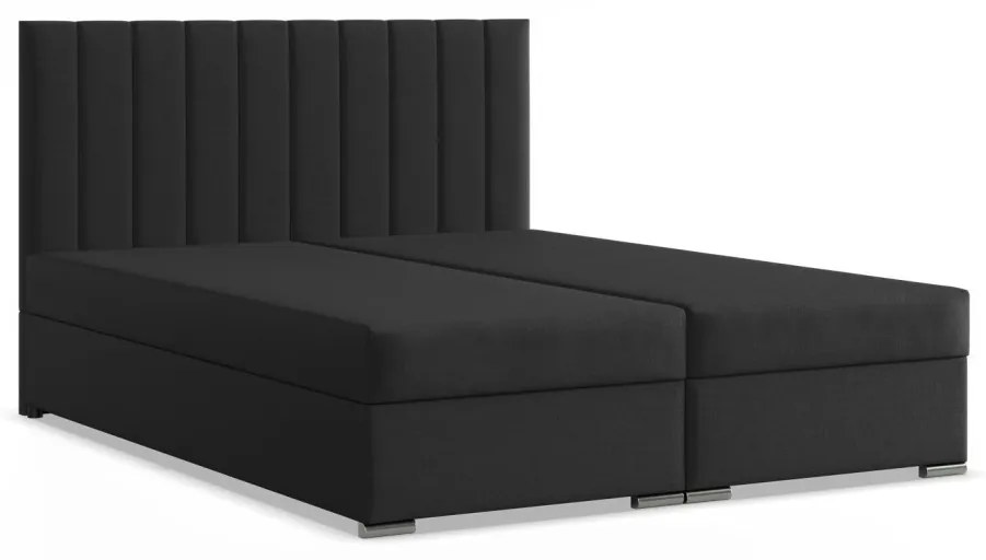 Agen ágy, szövet, 180 x 200, ágyneműtartóval, fekete