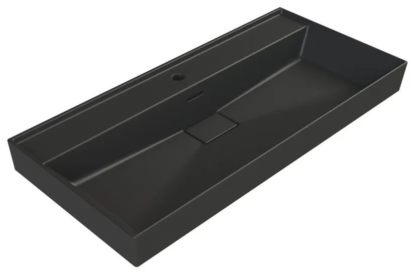 TMP TRIO 100 álló fürdőszobabútor - CeraStyle SHARP FEKETE mosdóval - 100 x 48 cm