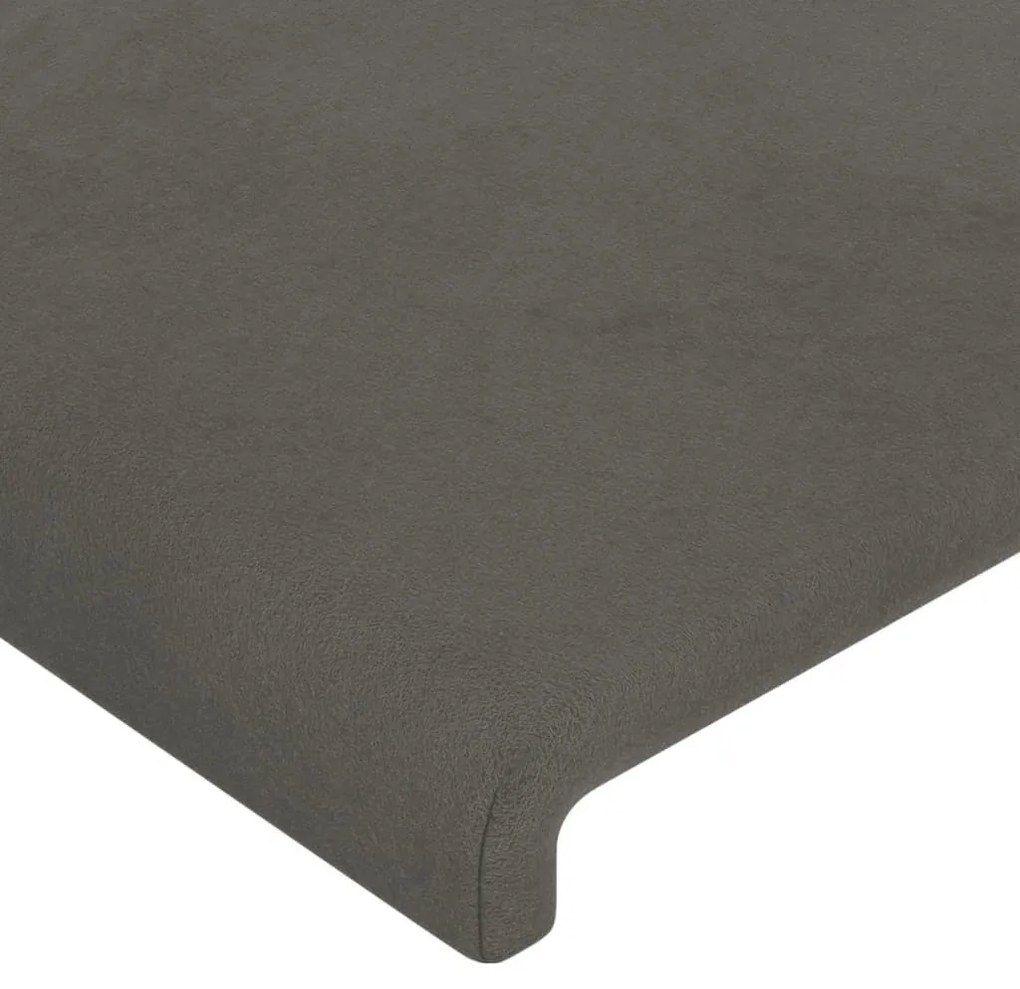 2 db sötétszürke bársony fejtámla 90x5x78/88 cm