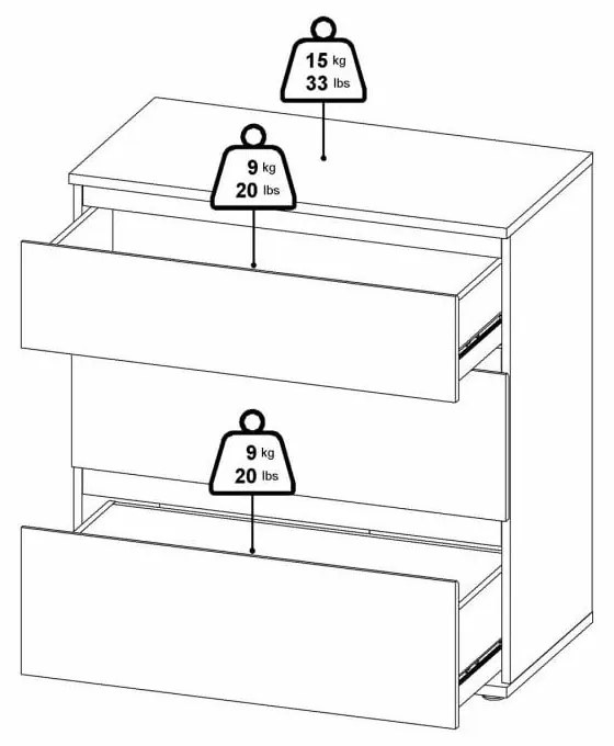 Fehér alacsony komód 77x84 cm Nova – Tvilum