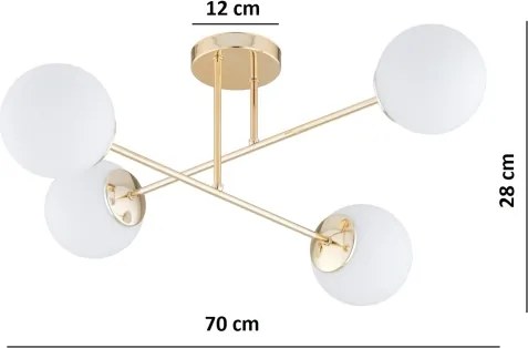 BRILAGI - Plafonra szerelhető csillár MILO 4xE27/60W/230V aranyszínű